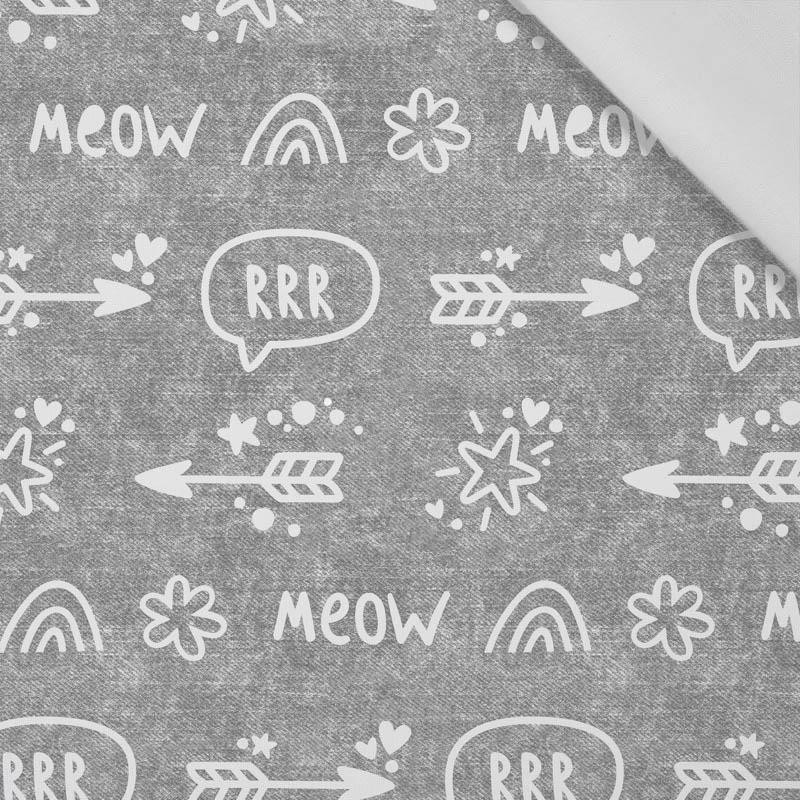 ARROWS / rrr (CATS WORLD ) / ACID WASH GREY  - Cotton woven fabric