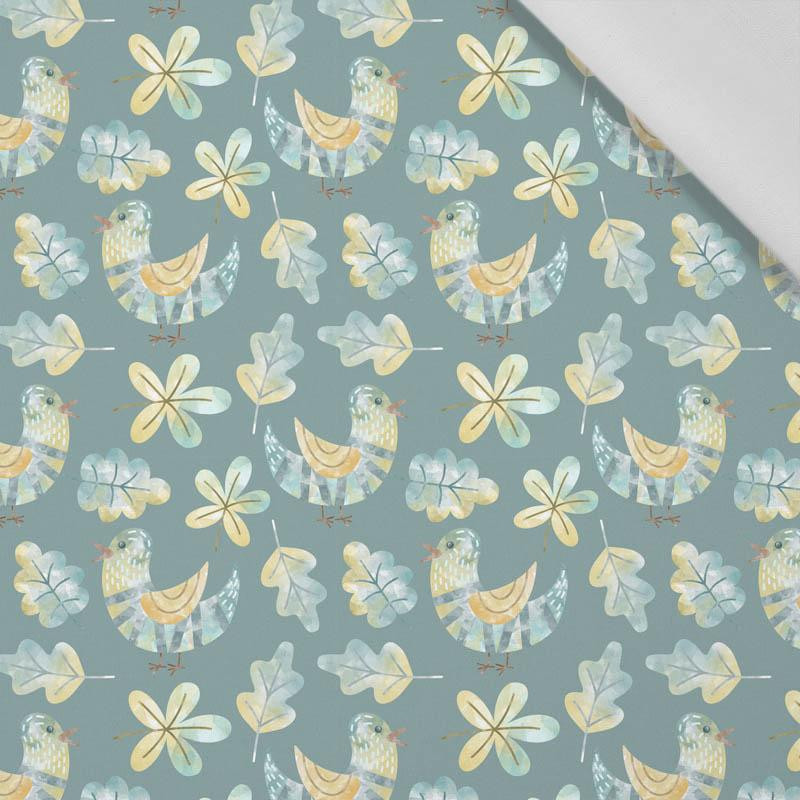 BIRDS AND LEAVES (FOREST ANIMALS) - Cotton woven fabric