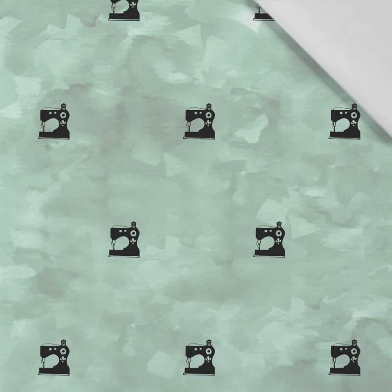 SEWING MACHINES (minimal) / CAMOUFLAGE pat. 2 (modern mint) - Cotton woven fabric