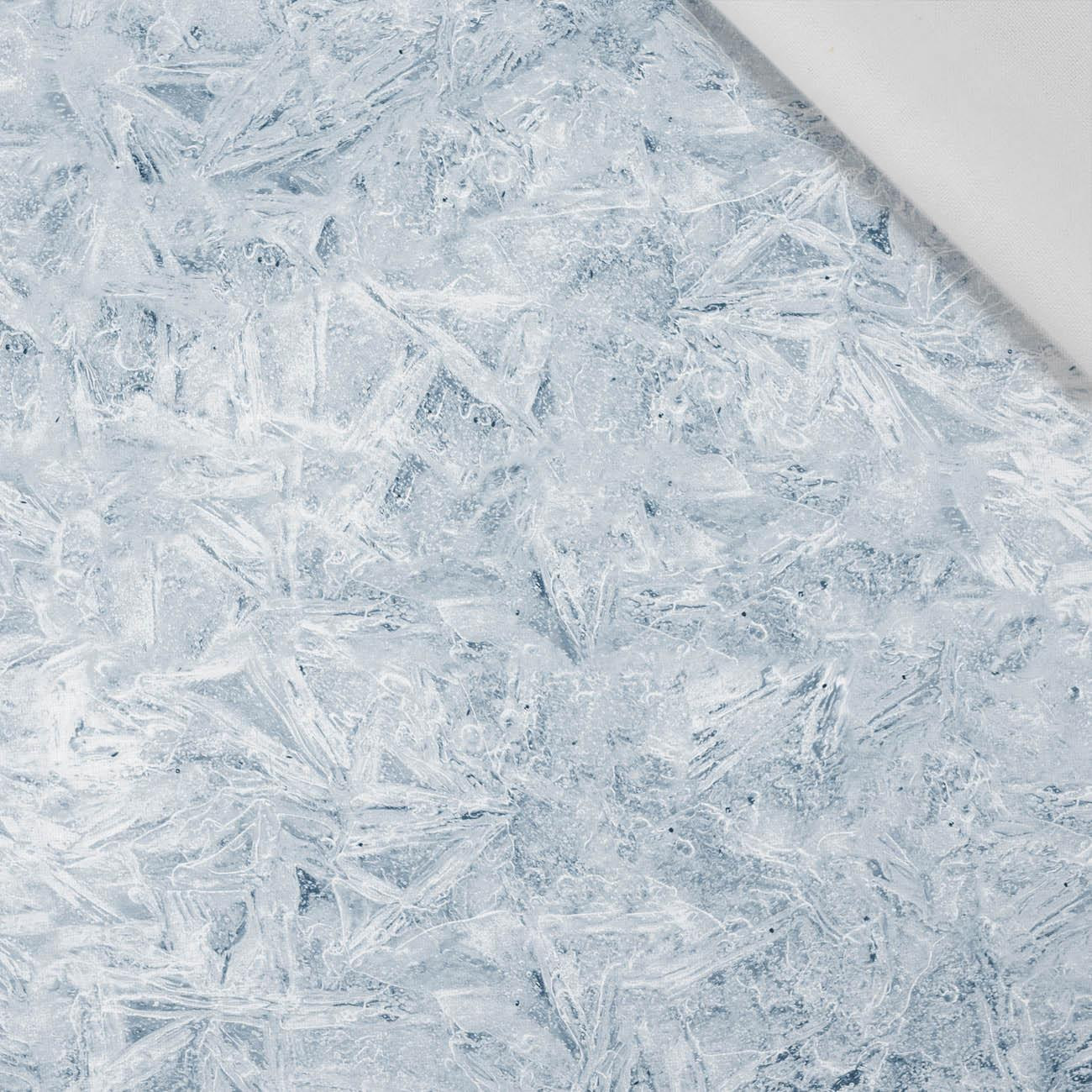 FROST pat. 2 / light blue (PAINTED ON GLASS) - Cotton woven fabric