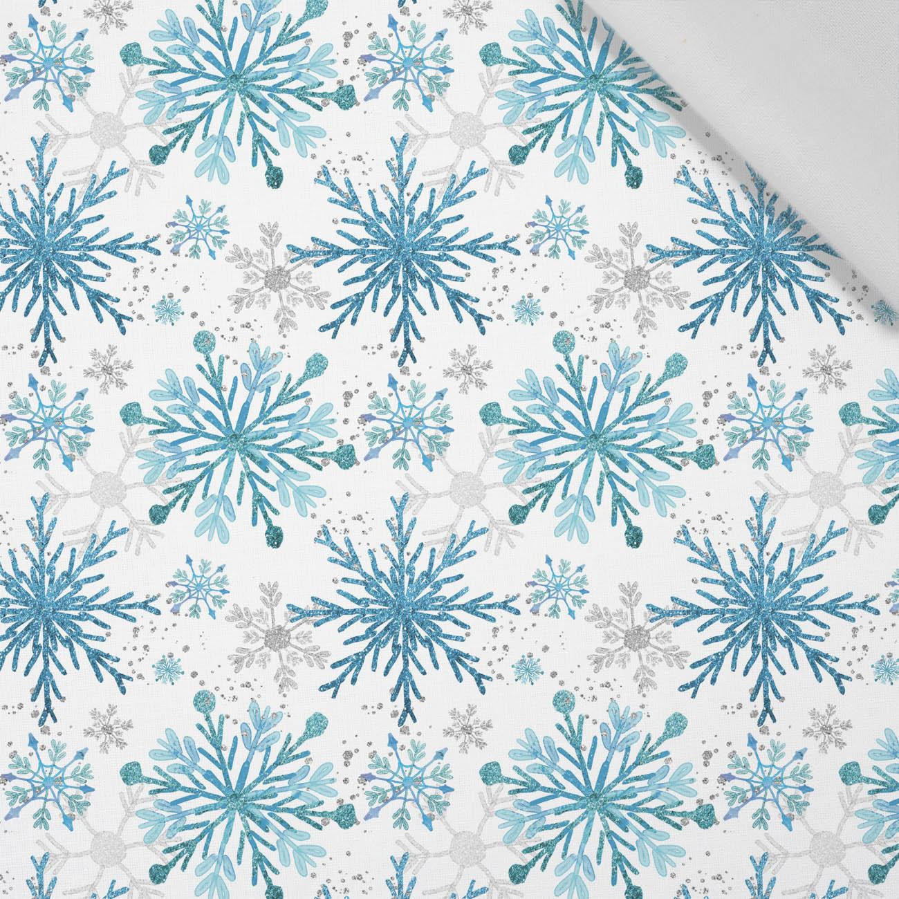 BLUE SNOWFLAKES pat. 2 - Cotton woven fabric