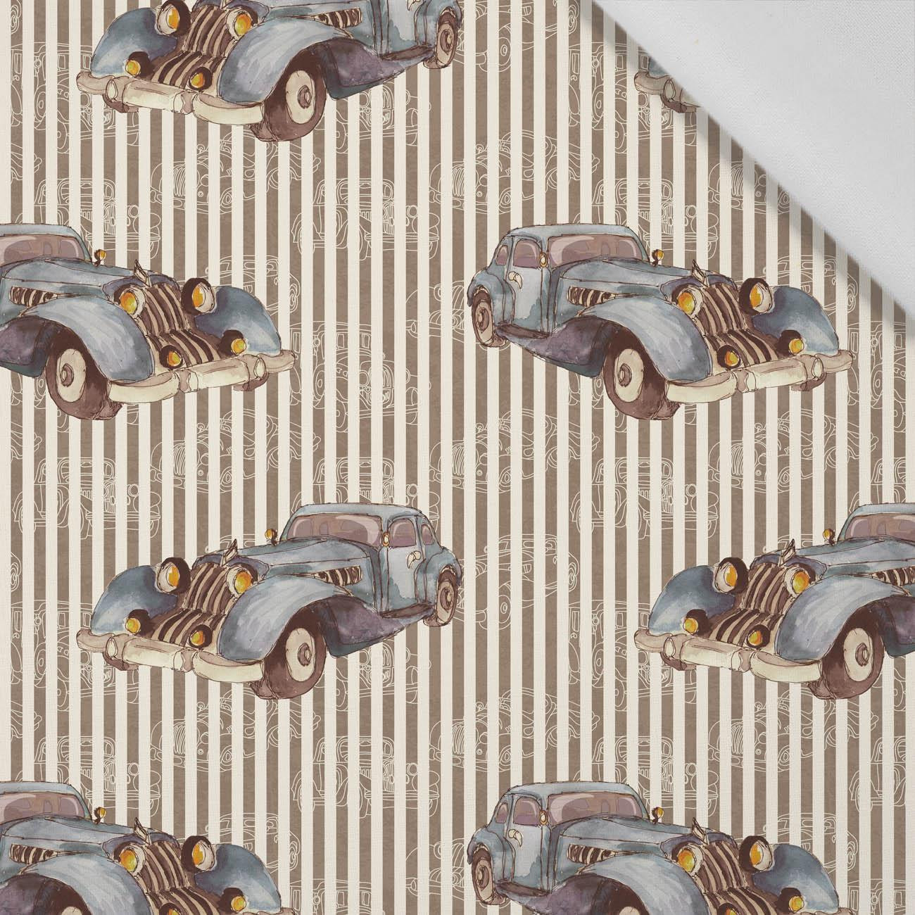 OLD CARS / STRIPES pat. 4 - Cotton woven fabric