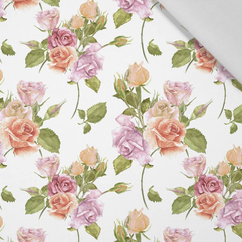 PASTEL ROSES pat. 2 (BLOOMING MEADOW) - Cotton woven fabric