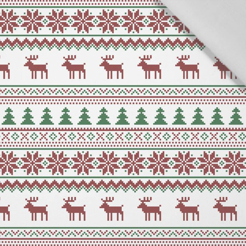 REINDEERS PAT. 2 / maroon - green - Cotton woven fabric