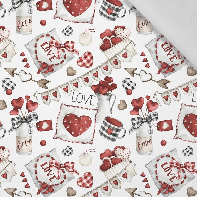 VALENTINE'S MIX PAT. 1 (CHECK AND ROSES) - Cotton woven fabric