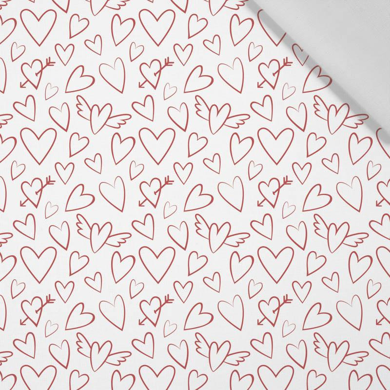WINGED HEARTS / white (VALENTINE'S MIX) - Cotton woven fabric