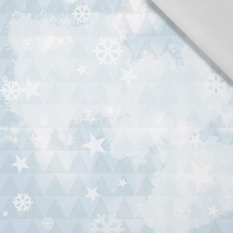 HOARFROST / triangles (WINTER IN THE MOUNTAINS) - Cotton woven fabric