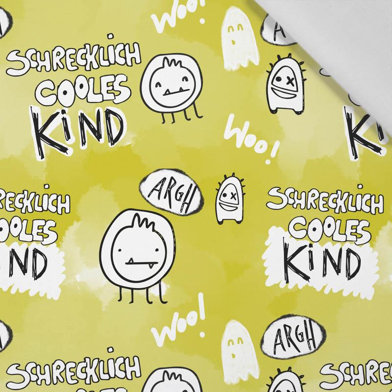 SCHRECKLICH COOLES KIND / yellow (SCHOOL DRAWINGS) - Cotton woven fabric