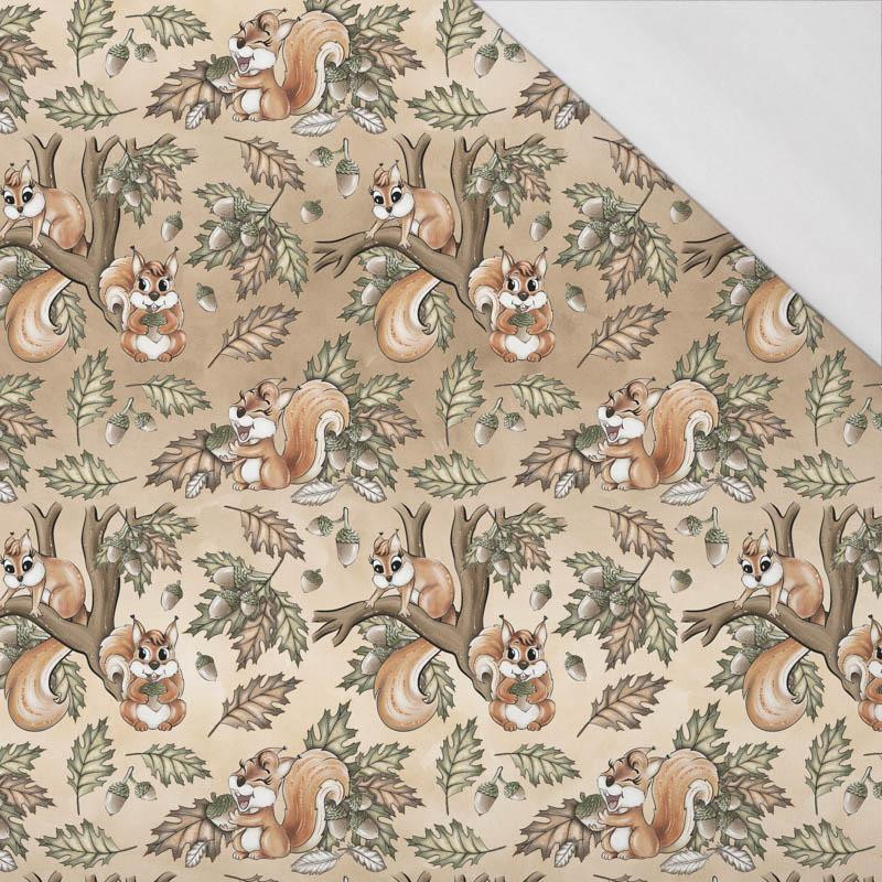 SQUIRRELS MIX (AUTUMN IN THE FOREST) - single jersey with elastane 