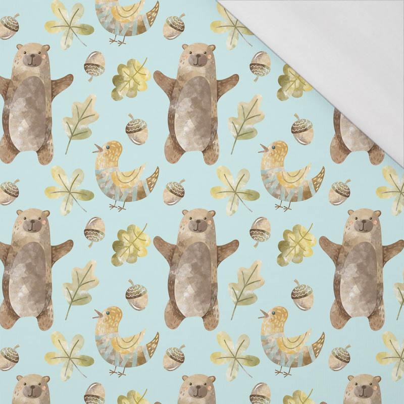 BEARS AND BIRDS (FOREST ANIMALS) - single jersey with elastane 