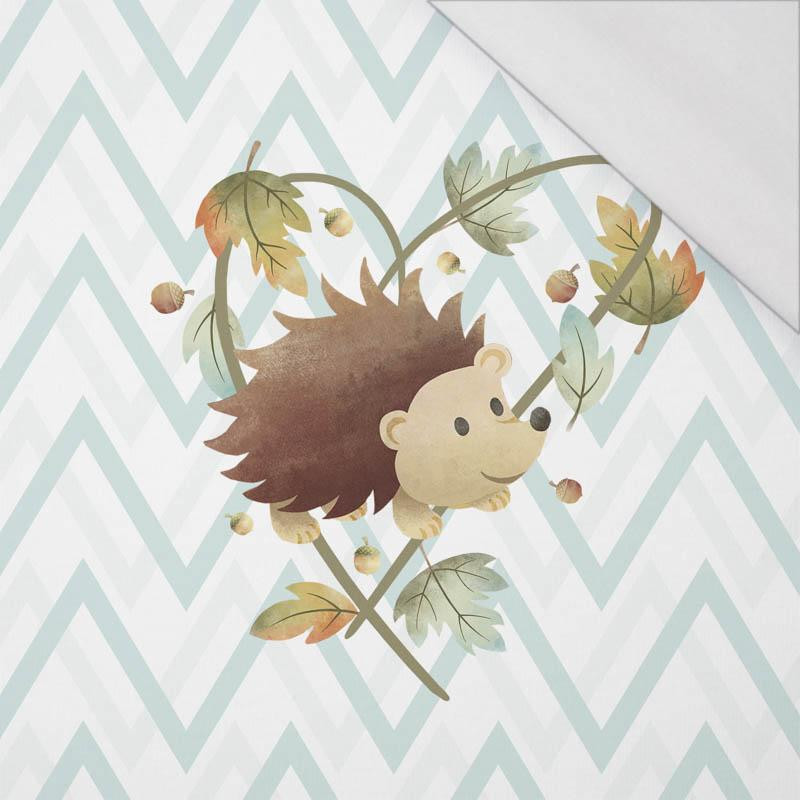 HEDGEHOG IN LEAVES (AUTUMN GIRL) - panel 50cm x 60cm - single jersey 