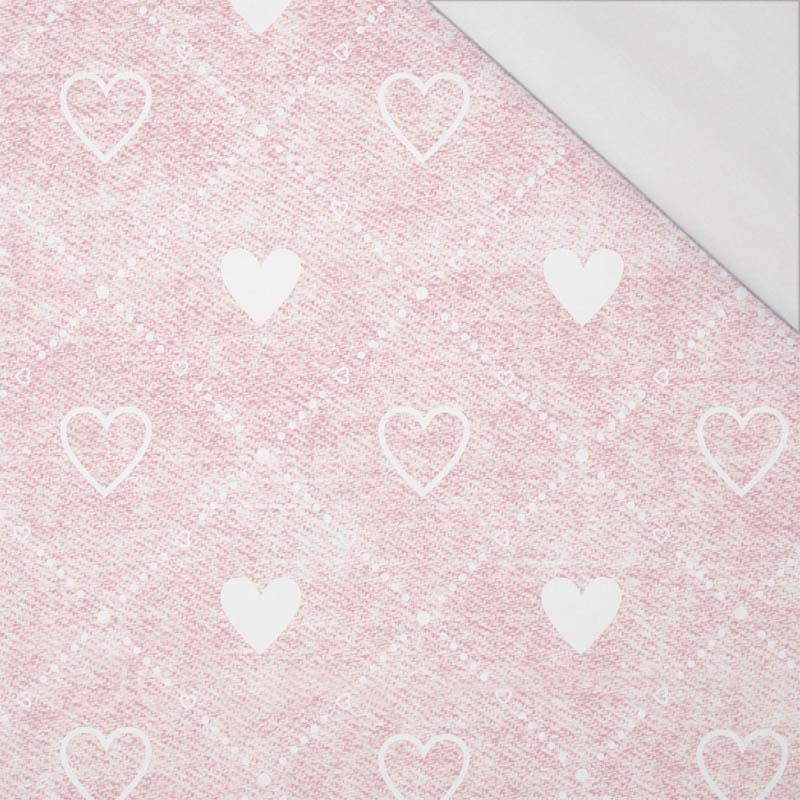 HEARTS AND RHOMBUSES / vinage look jeans (pale pink) - single jersey with elastane 