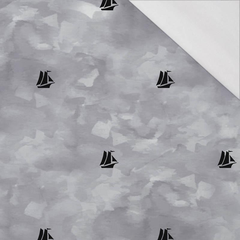 SAILING SHIPS (minimal) / CAMOUFLAGE pat. 2 (grey) - single jersey with elastane 