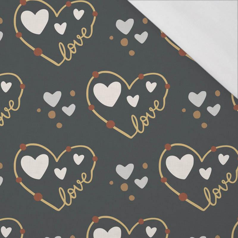 HEARTS (CONTOUR) pat. 3 / white (RAINBOWS AND HEARTS) - single jersey with elastane 