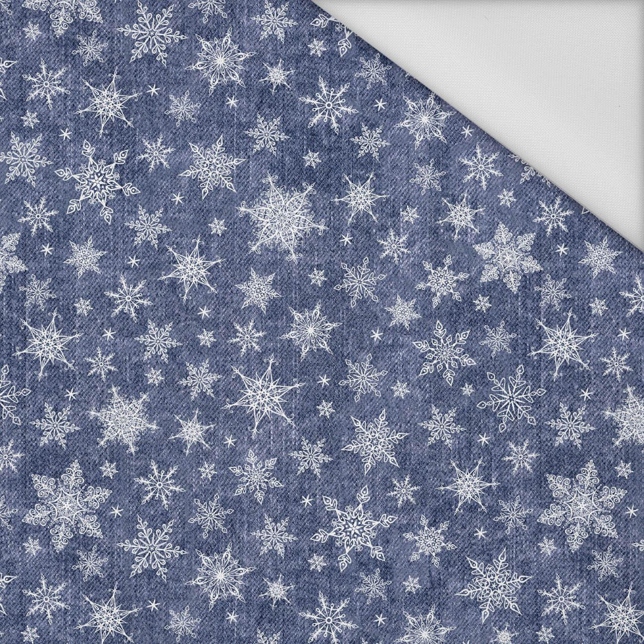 SNOWFLAKES PAT. 2 / ACID WASH DARK BLUE - Waterproof woven fabric