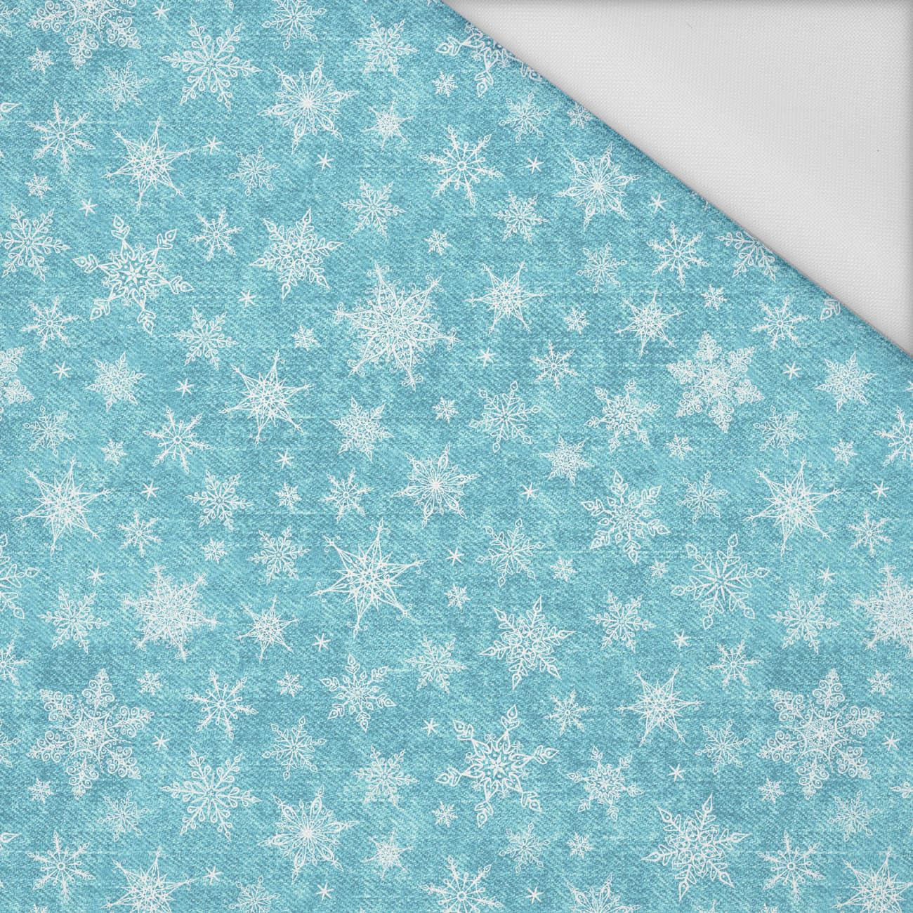 SNOWFLAKES PAT. 2 / ACID WASH SEA BLUE - Waterproof woven fabric