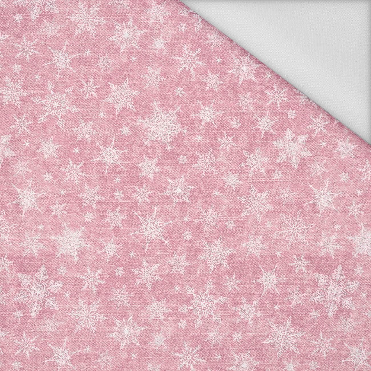 SNOWFLAKES PAT. 2 / ACID WASH ROSE QUARTZ - Waterproof woven fabric