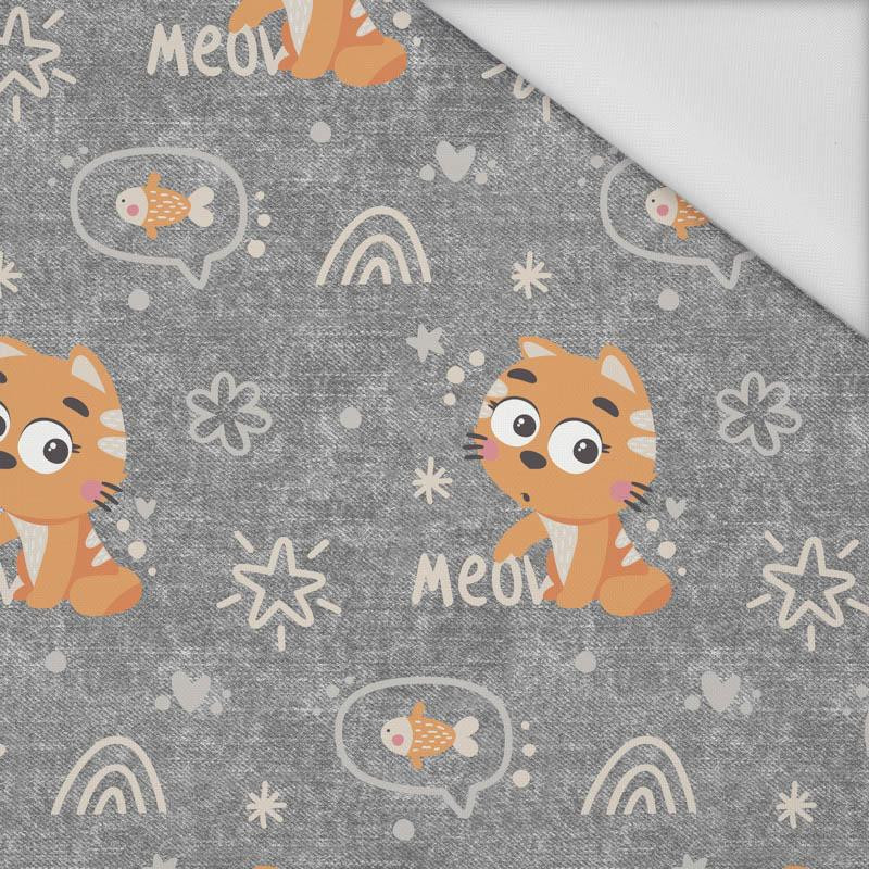 CATS / meow (CATS WORLD ) / ACID WASH GREY  - Waterproof woven fabric