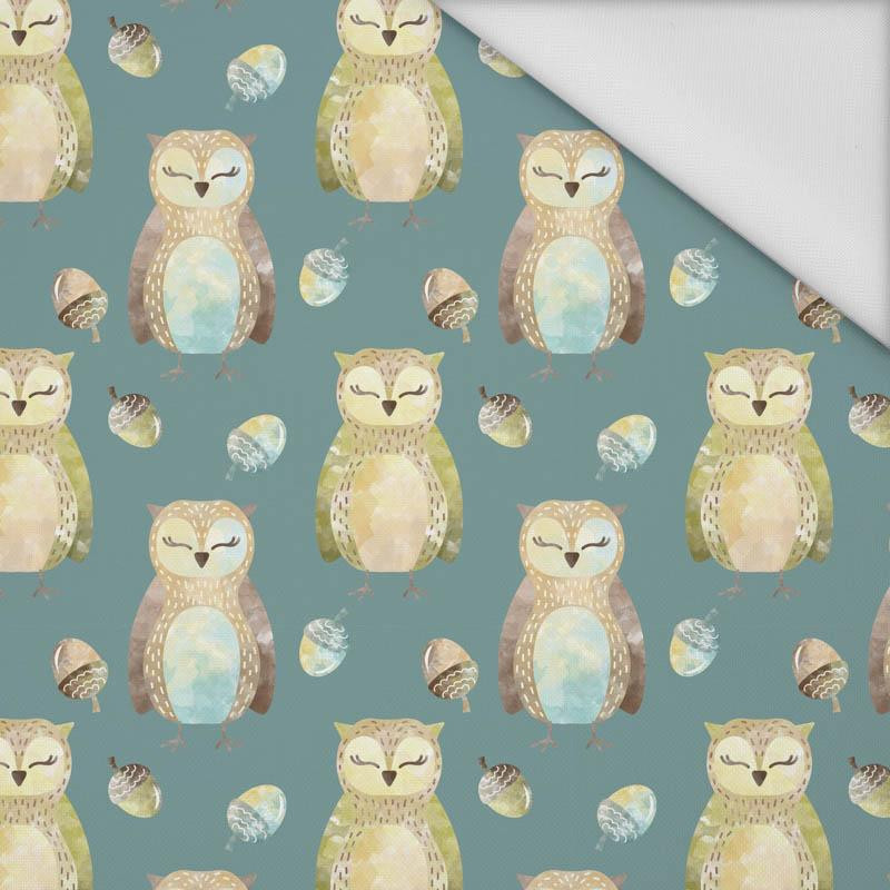 OWLS AND ACORNS (FOREST ANIMALS) - Waterproof woven fabric