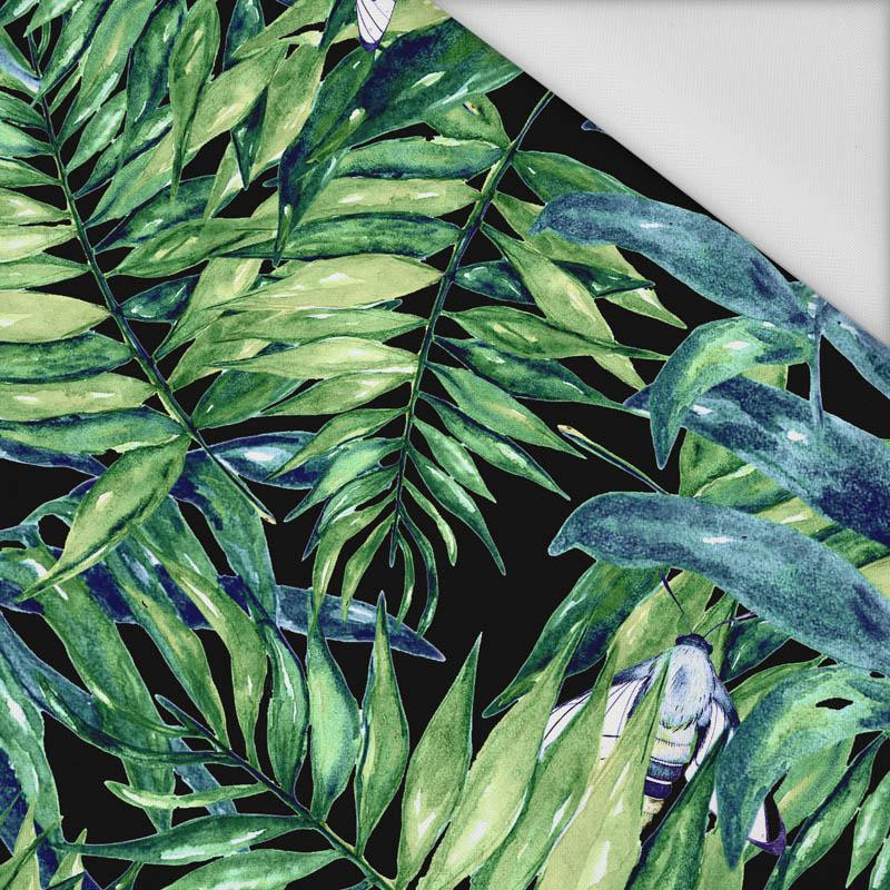 LEAVES AND INSECTS PAT. 6 (TROPICAL NATURE) / black - Waterproof woven fabric