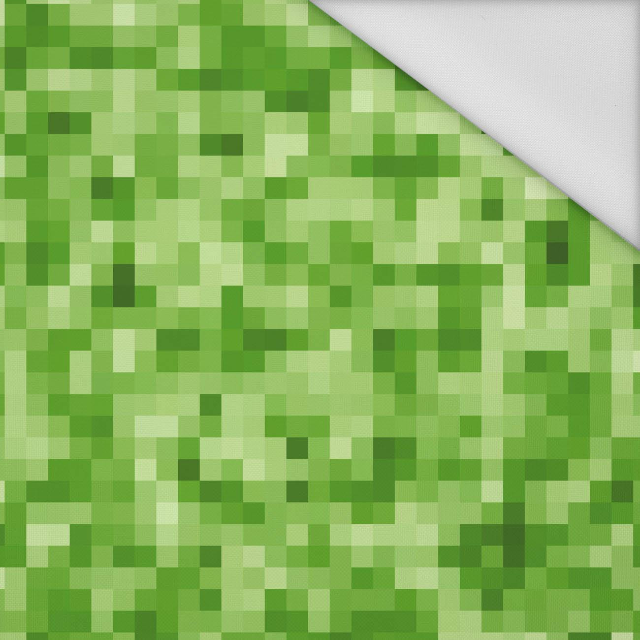 PIXELS pat. 2 / lime - Waterproof woven fabric