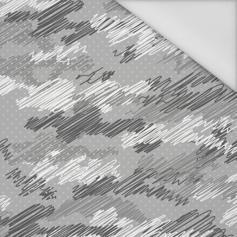 CAMOUFLAGE - scribble / grey - Waterproof woven fabric