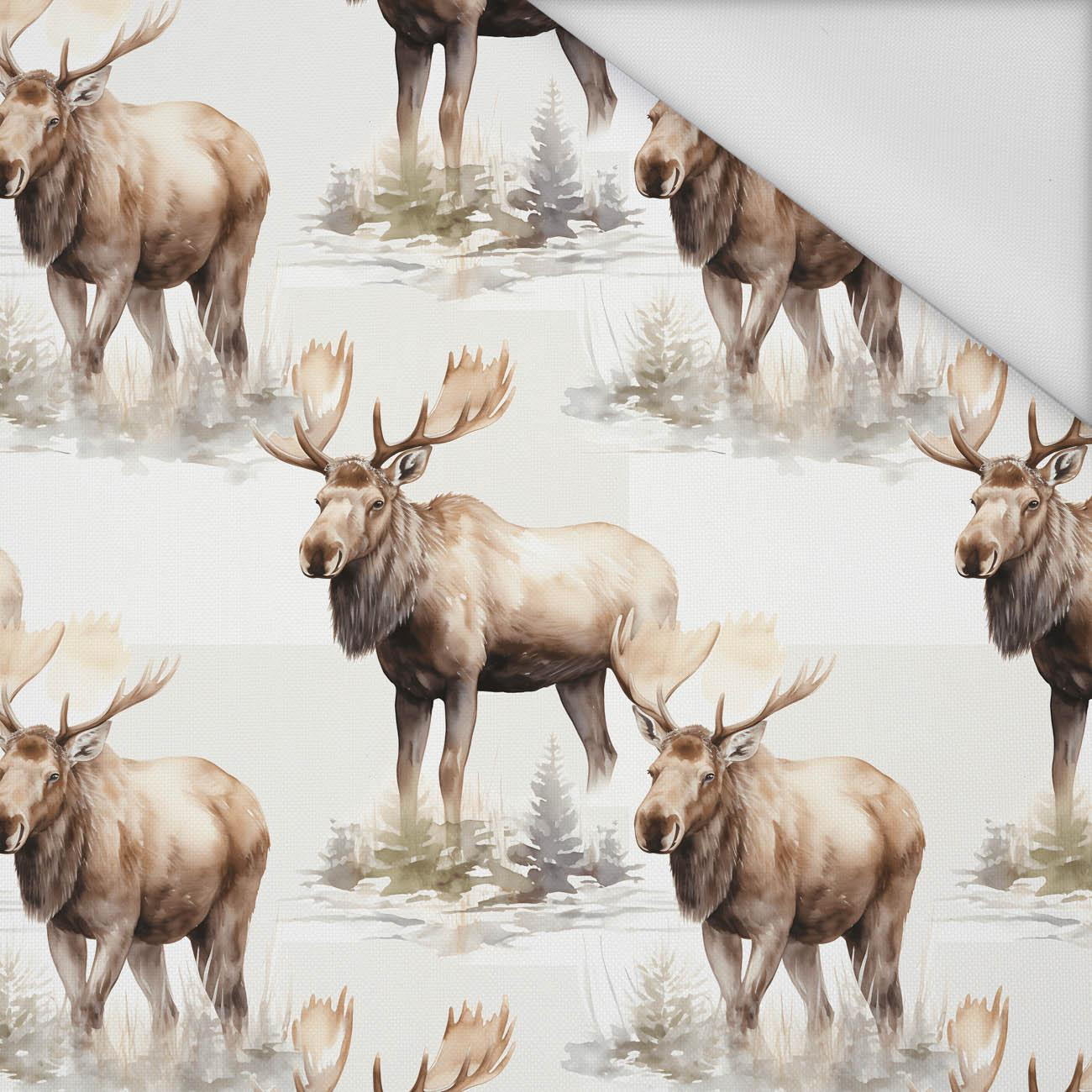 PASTEL MOOSE - Waterproof woven fabric