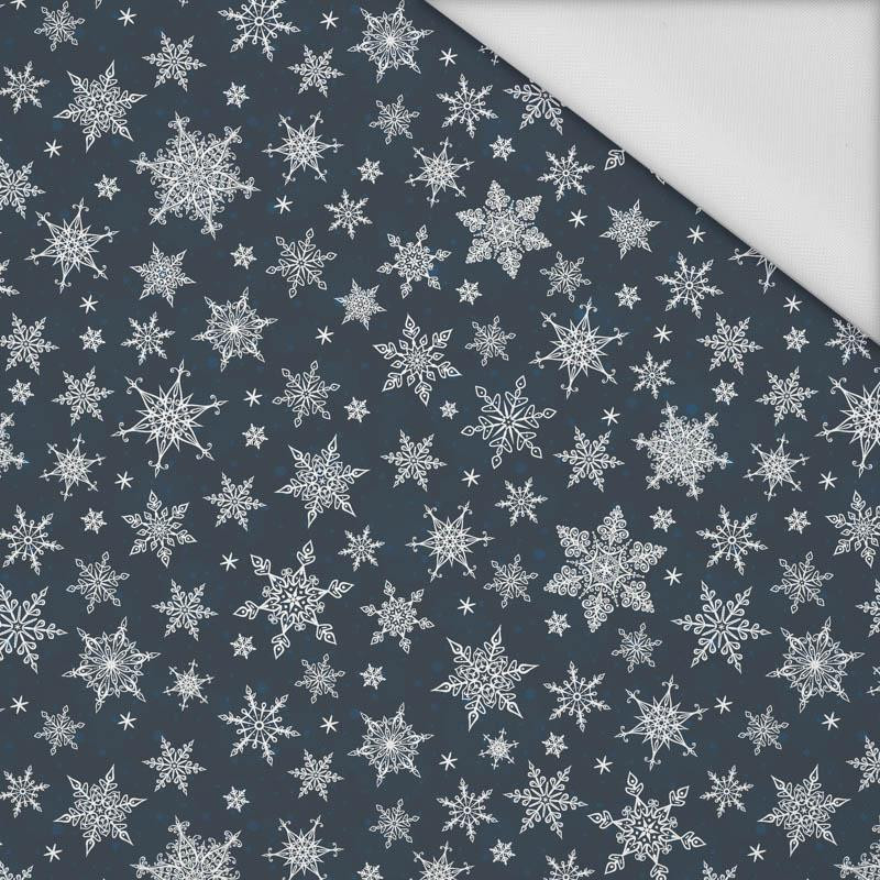 SNOWFLAKES PAT. 2 / navy - Waterproof woven fabric