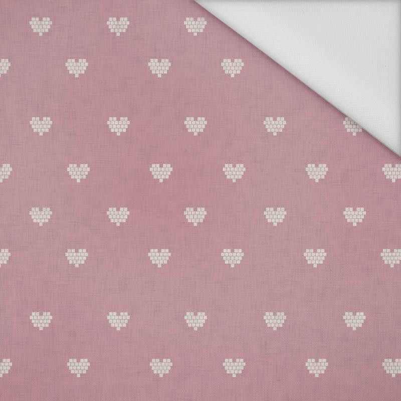 HEARTS / (acid) pink (NORWEGIAN PATTERNS) - Waterproof woven fabric