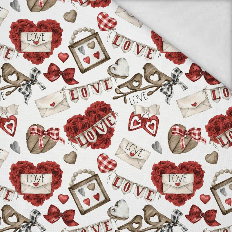 VALENTINE'S MIX PAT. 2 (CHECK AND ROSES) - Waterproof woven fabric