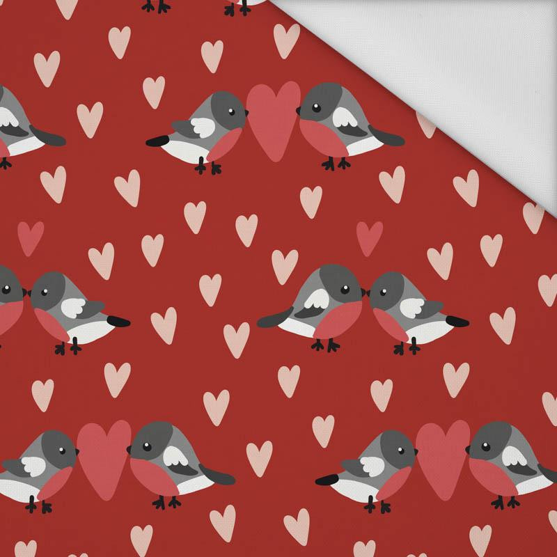 BIRDS IN LOVE PAT. 2 / RED (BIRDS IN LOVE) - Waterproof woven fabric