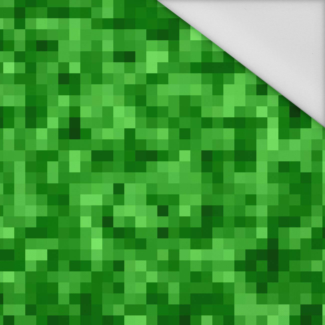 PIXELS pat. 2 / green - Waterproof woven fabric