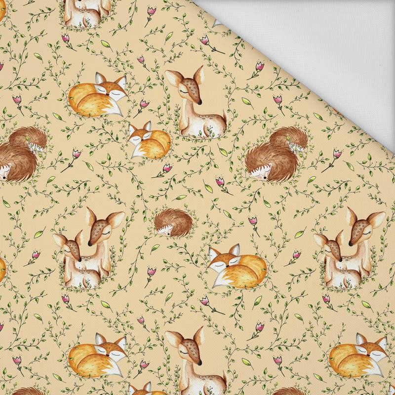 SLEEPING ANIMALS MIX (SLEEPING ANIMALS) / sand  - Waterproof woven fabric