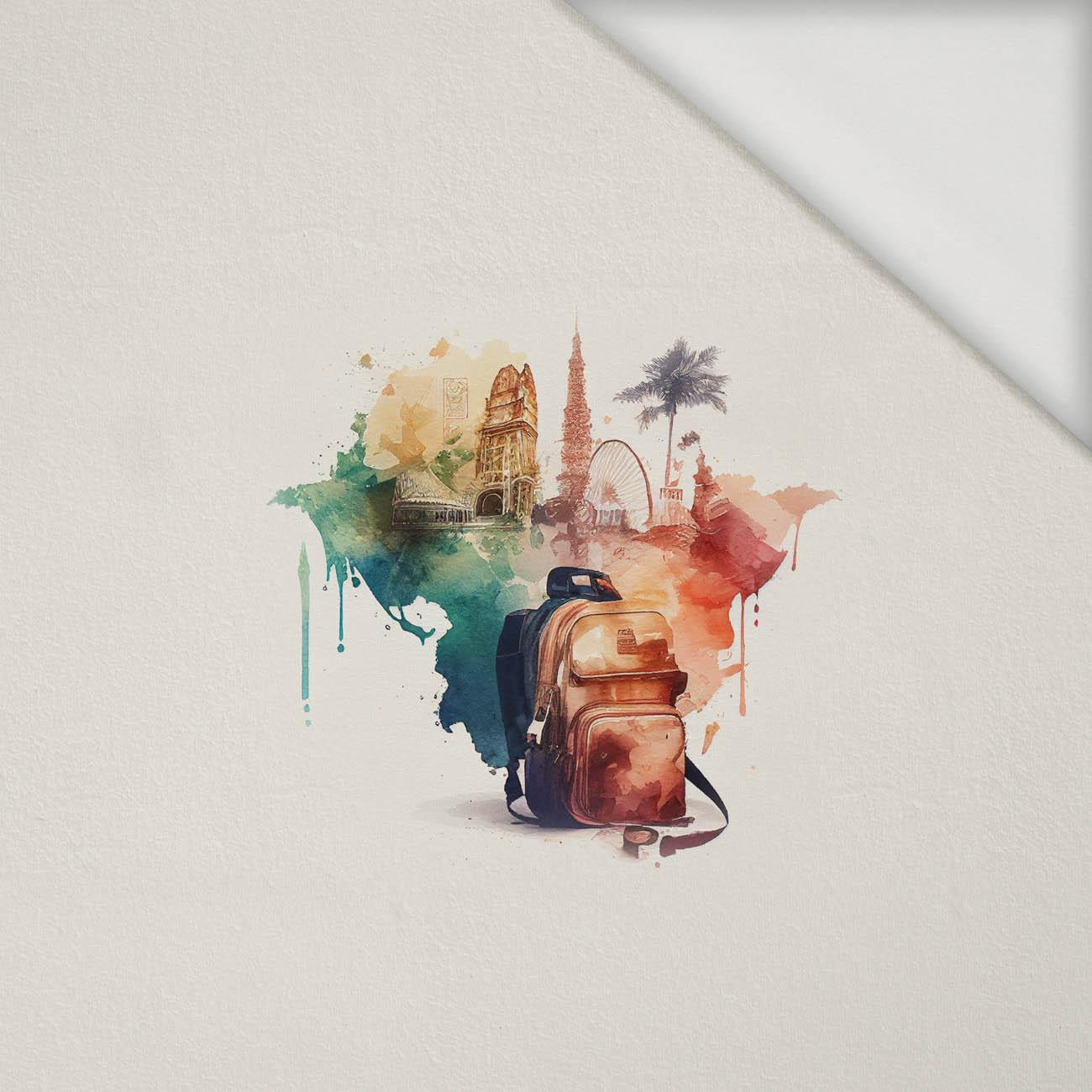 TRAVEL TIME PAT. 6 - panel (40cm x 40cm) Viscose jersey 