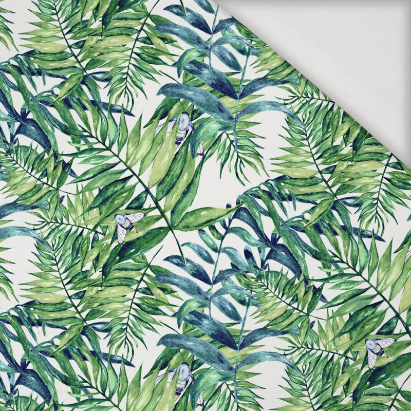 MINI LEAVES AND INSECTS PAT. 6 (TROPICAL NATURE) / white - Viscose jersey