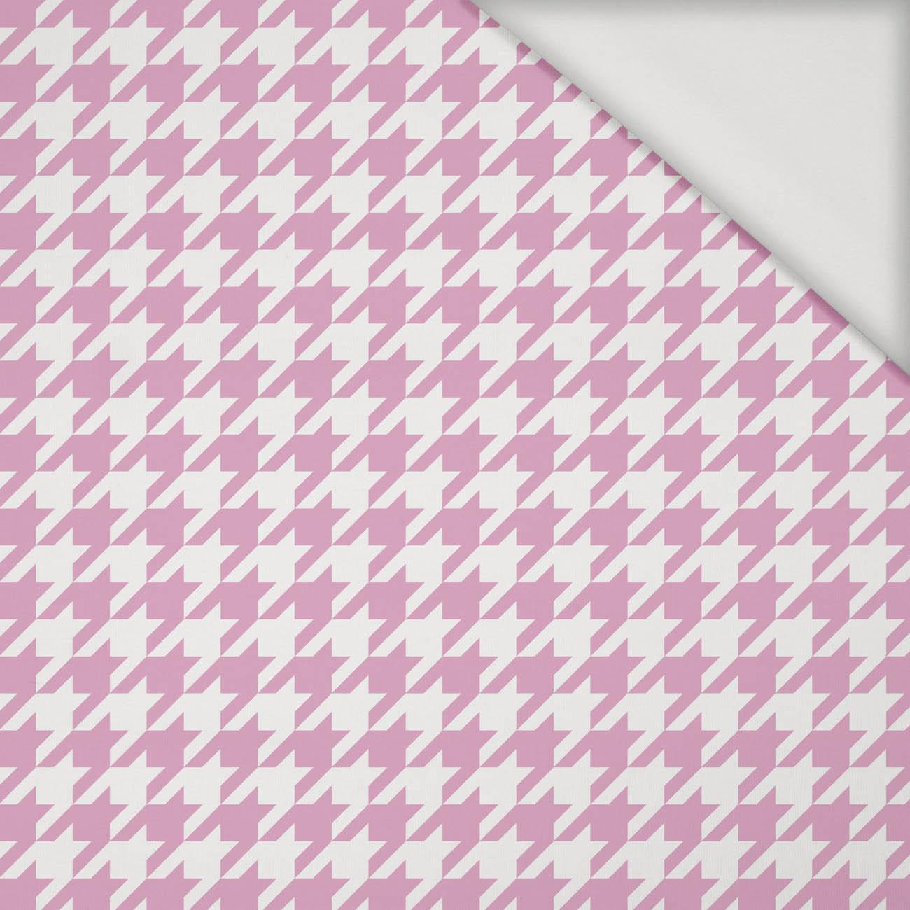 PINK HOUNDSTOOTH / WHITE - Viscose jersey