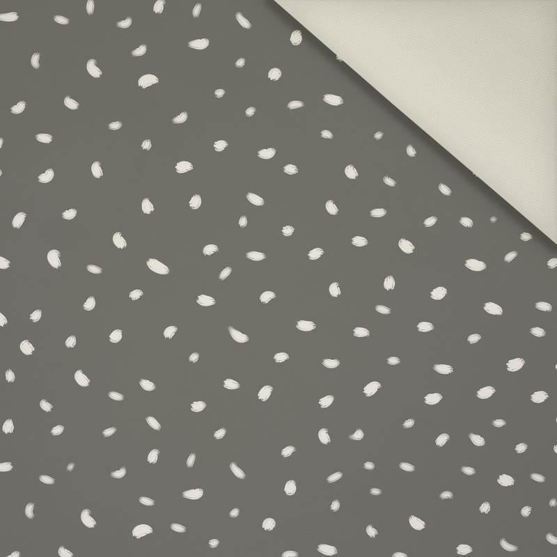 WHITE TRACES / dark grey (MAGICAL CHRISTMAS FOREST)- Upholstery velour 