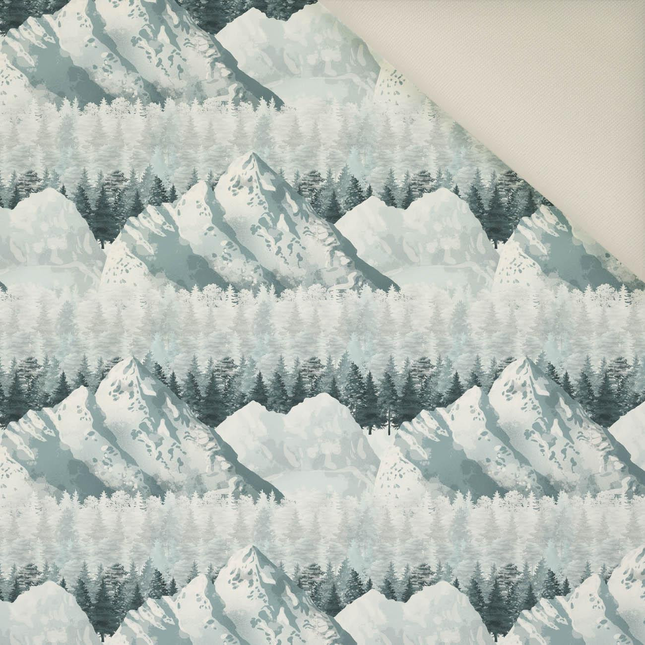 SNOWY PEAKS (WINTER IN THE MOUNTAINS) / small- Upholstery velour 