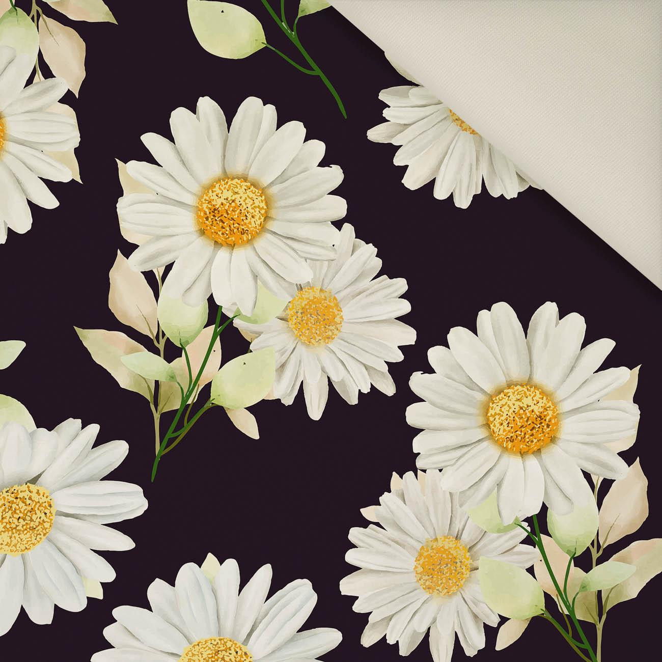 DAISIES PAT. 3 / black- Upholstery velour 