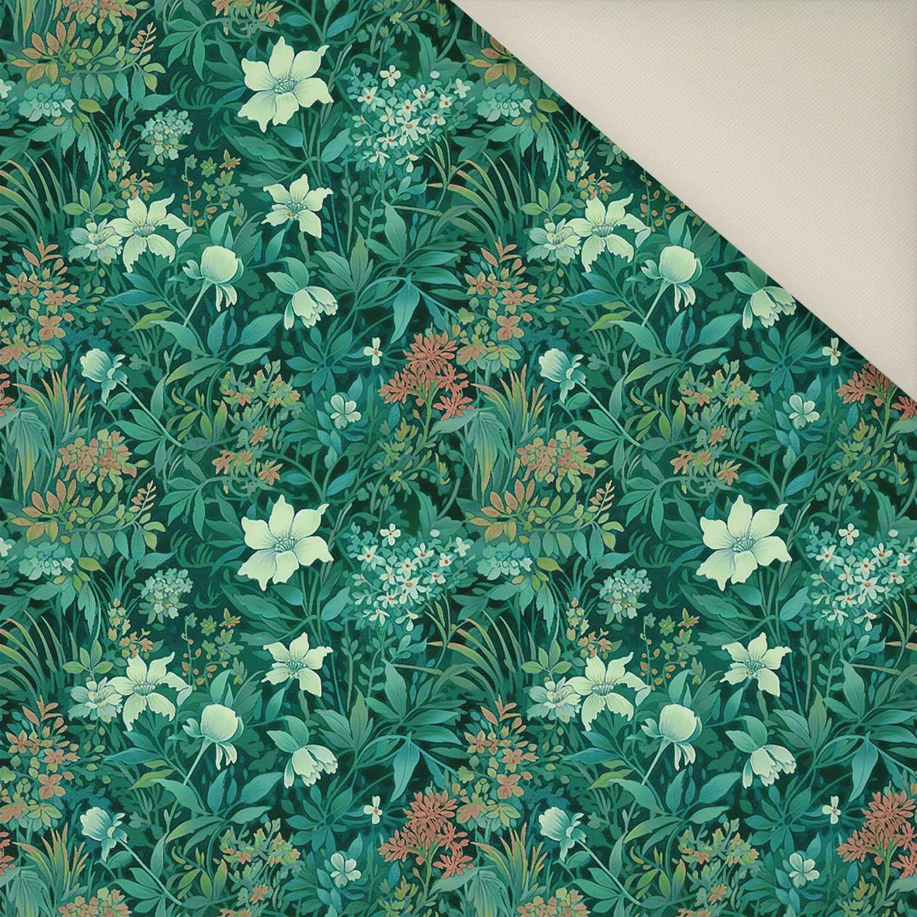 VERDIGRIS / FLOWERS- Upholstery velour 