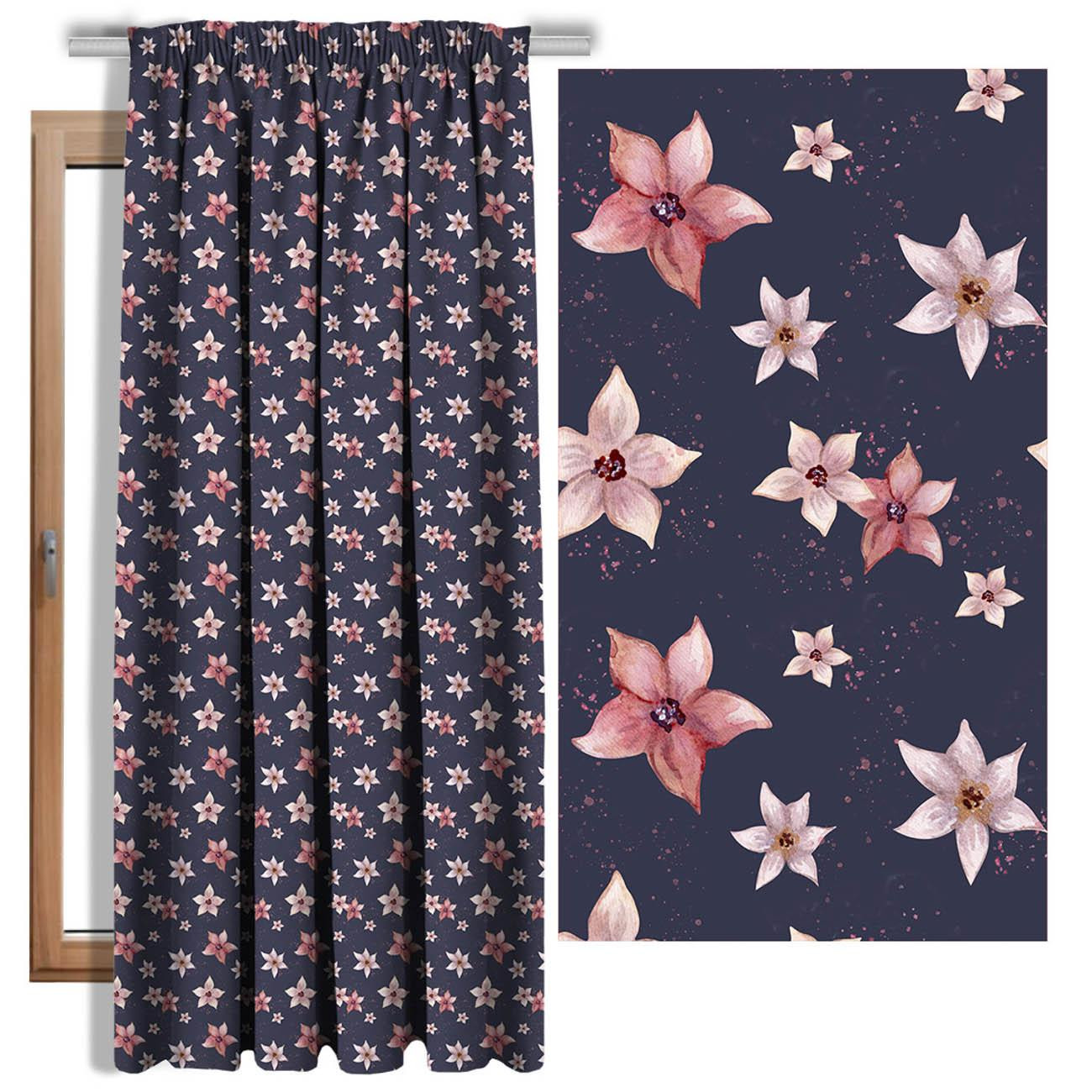 DRAGON FLOWERS PAT. 2 - Blackout curtain fabric