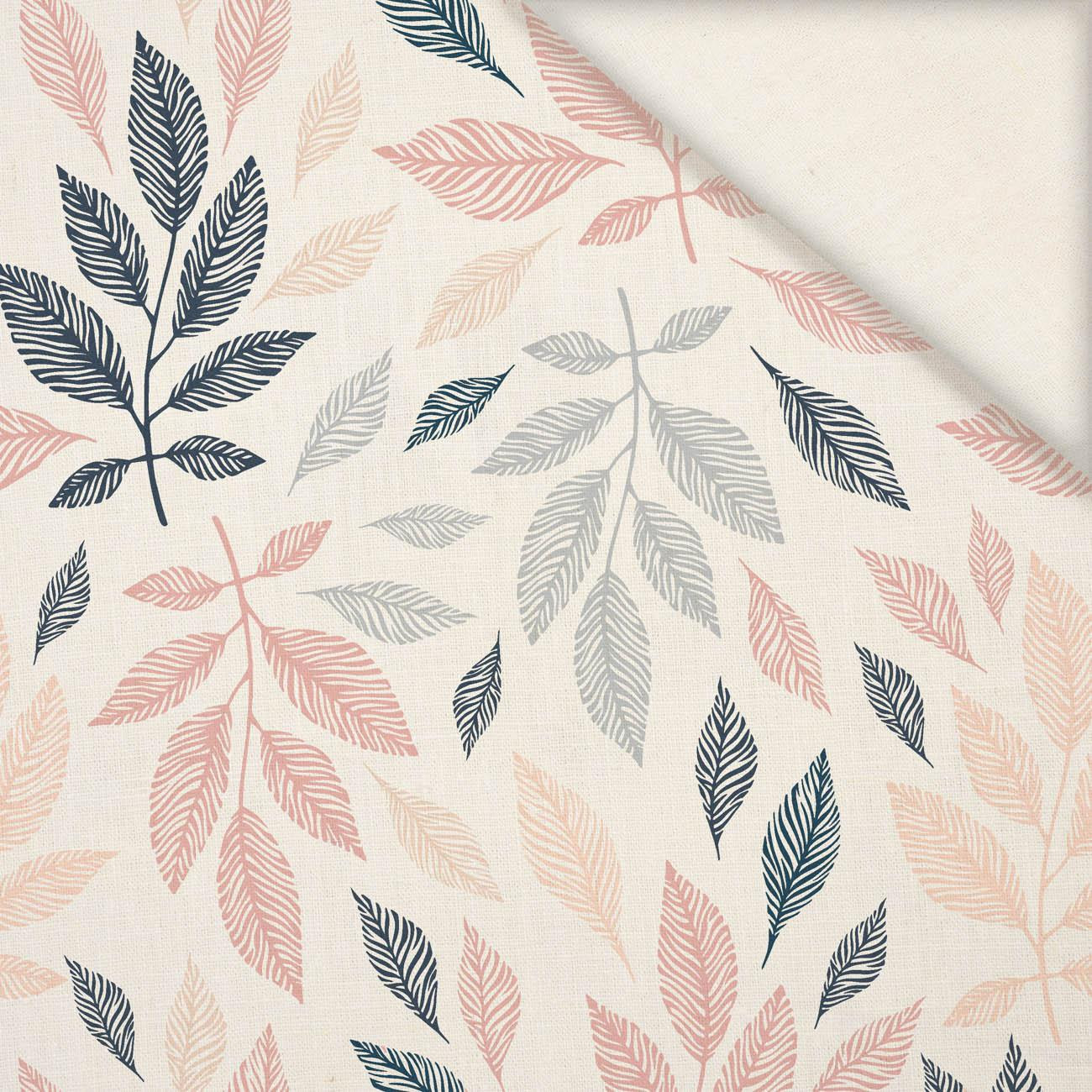 PASTEL LEAVES - Linen 100%