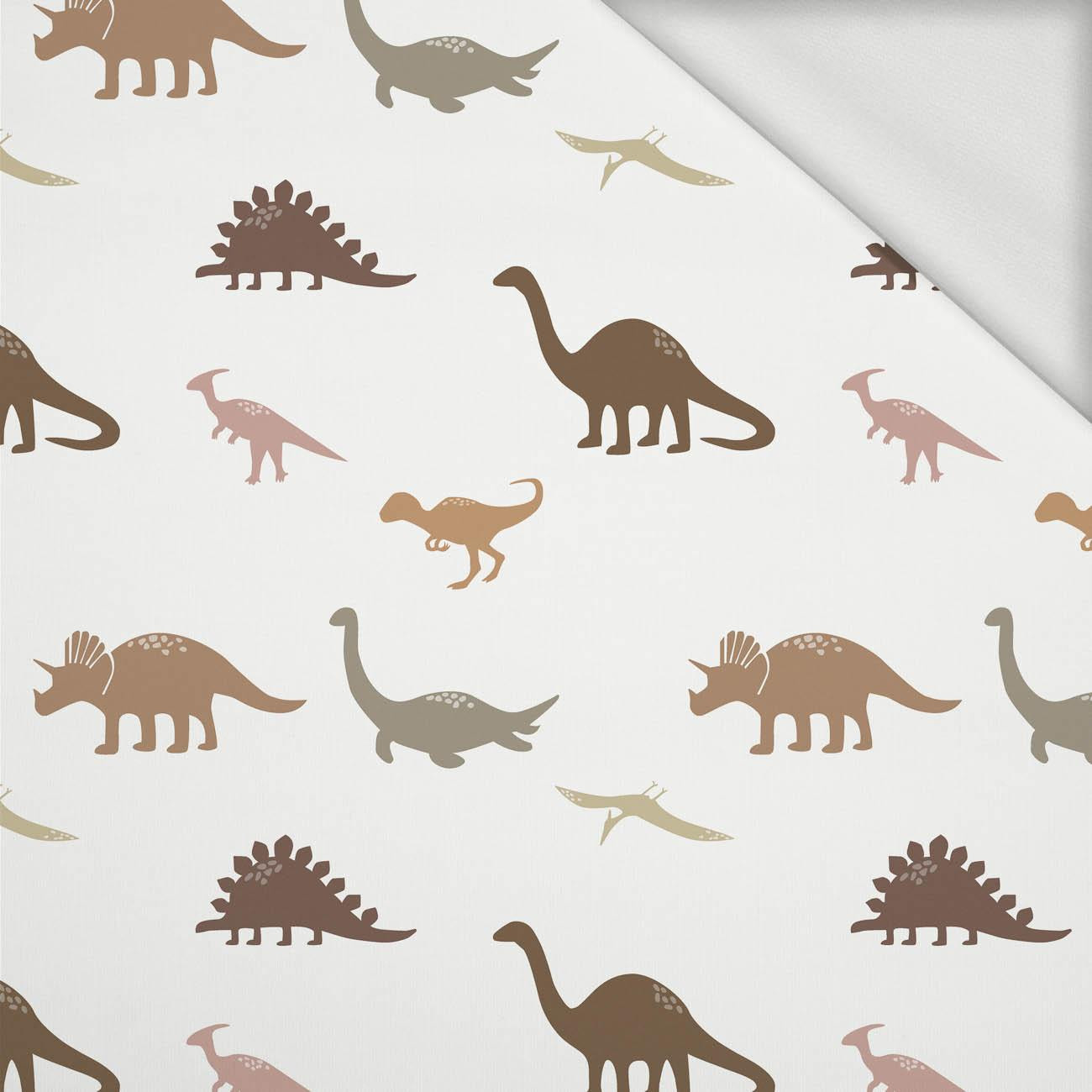 BROWN DINOSAURS PAT. 2 - looped knit fabric