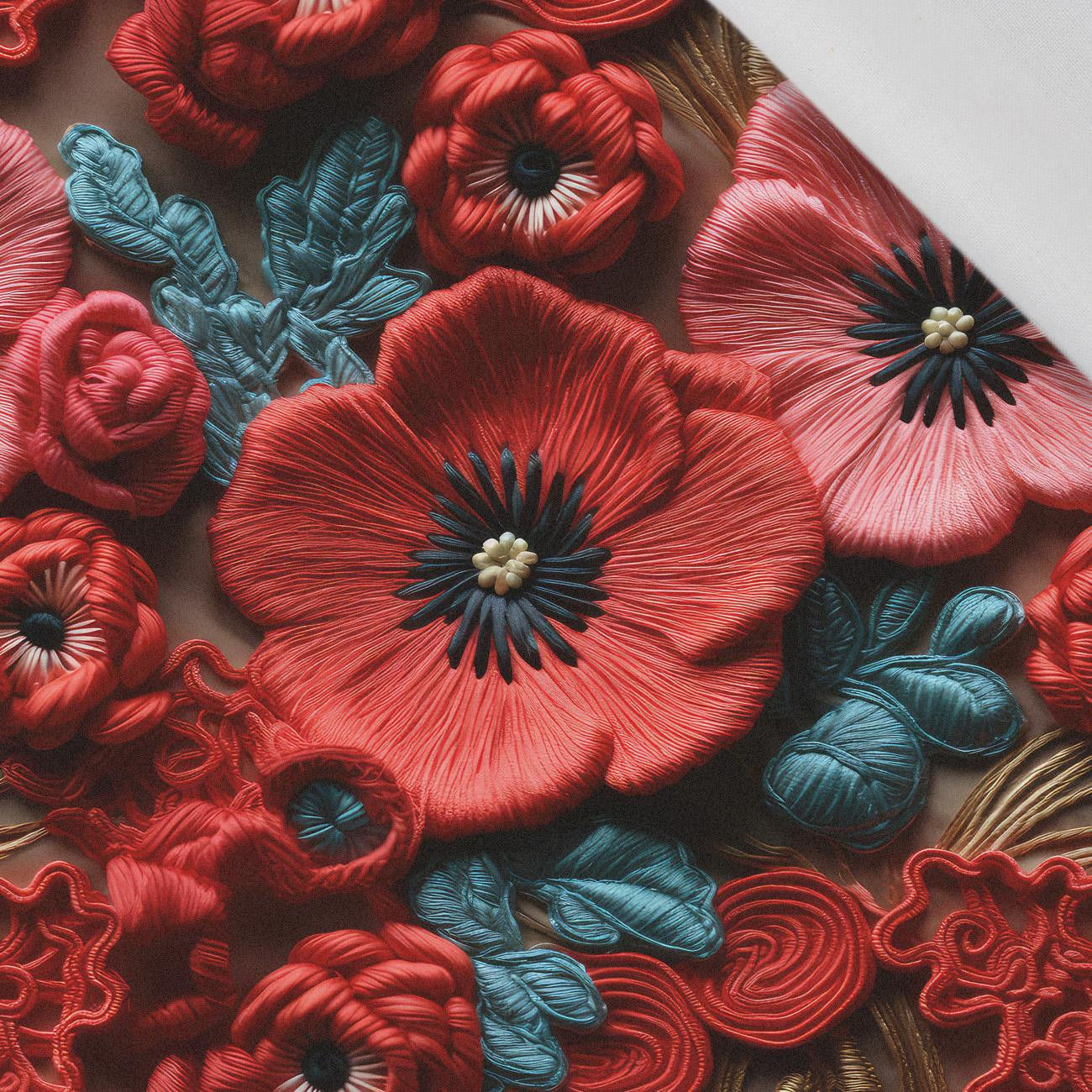 FLOWERS 3D PAT. 6 - Cotton woven fabric
