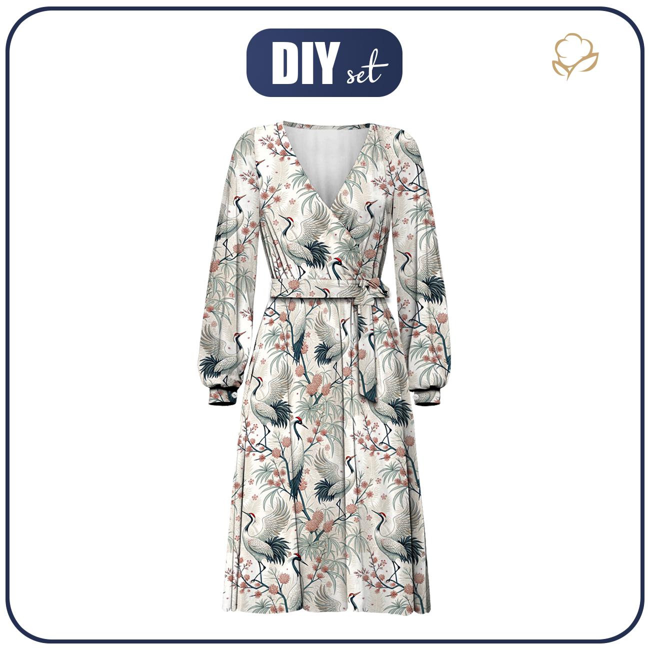 WRAP MIDI DRESS (BIANCA) - Japanese Garden wz.1 - sewing set