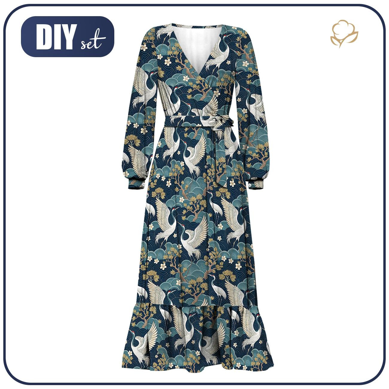 WRAP FLOUNCED DRESS (ABELLA) - Japanese Garden wz.3 - sewing set