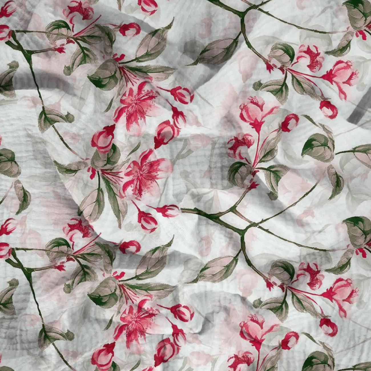 APPLE BLOSSOM pat. 1 (pink) - Cotton muslin