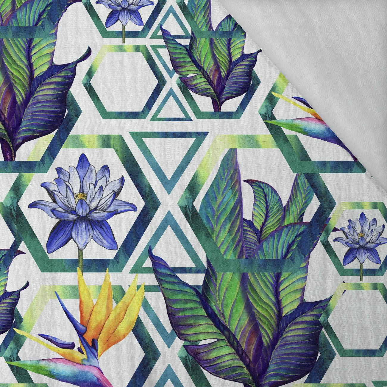 FLOWERS IN HEXAGONS - Cotton muslin