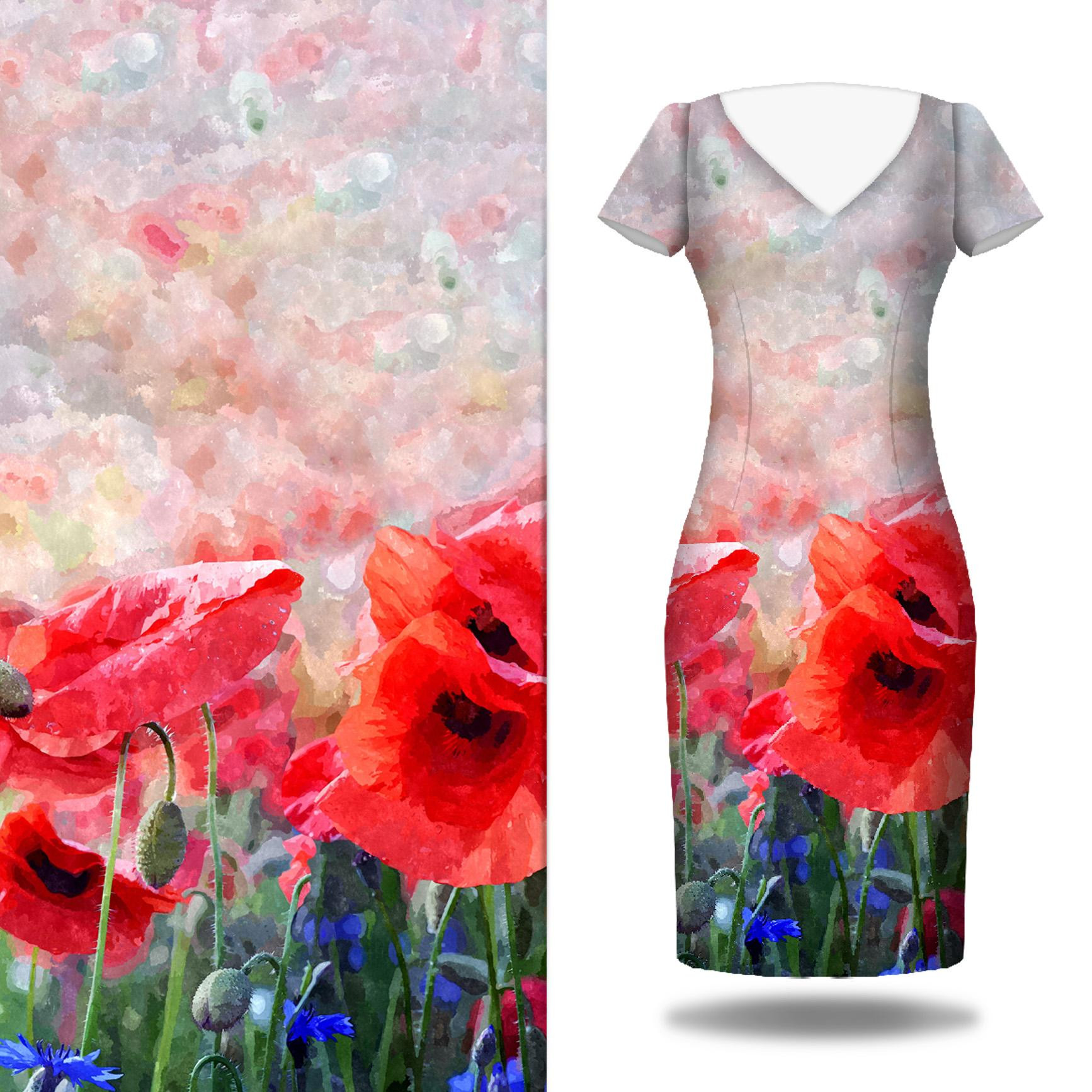 POPPIES pat. 1 - dress panel Linen 100%