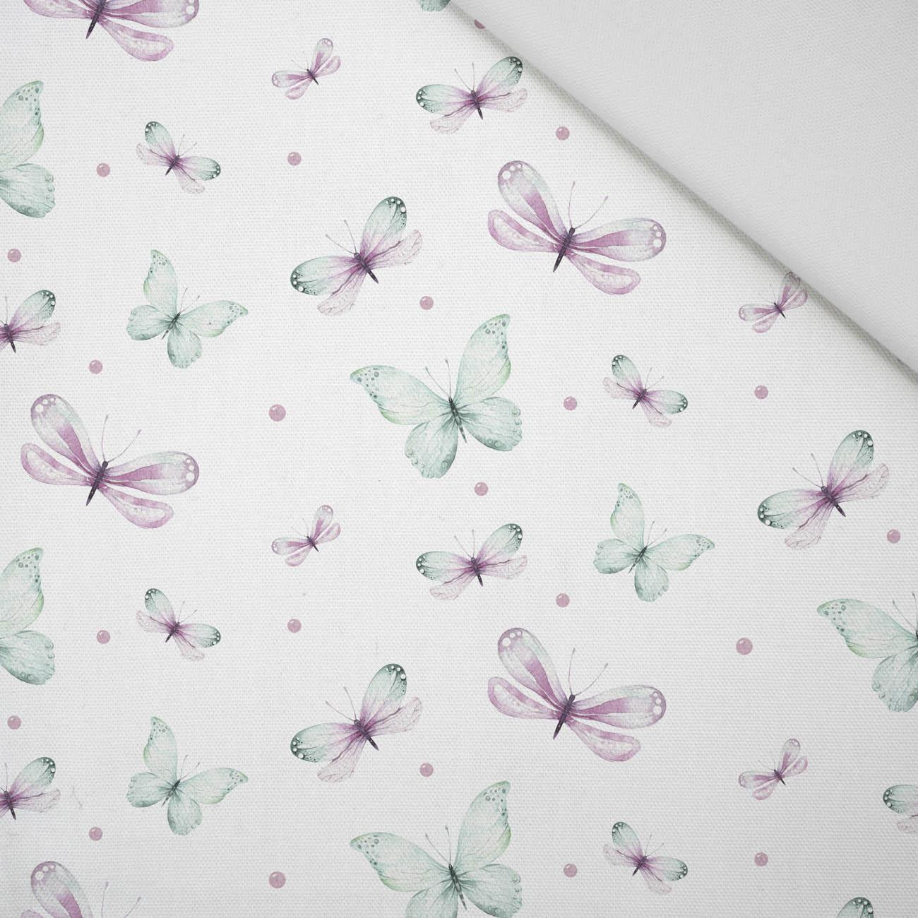 BUTTERFLIES PAT. 3 (WATER-COLOR BUTTERFLIES) - Bambusstoff 170g